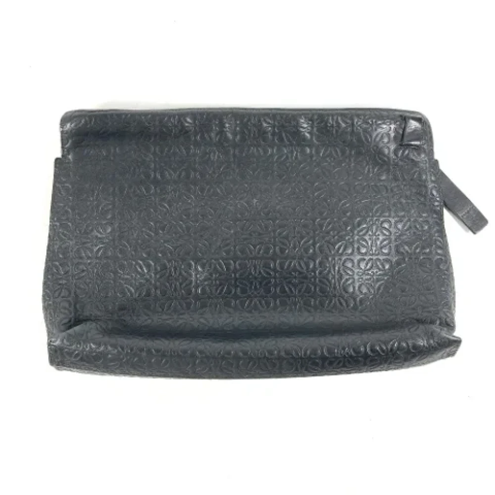 Loewe Pre-owned Leather clutches Black Heren