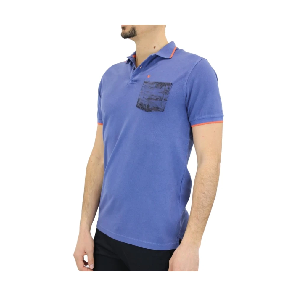 Manuel Ritz Polo Korte Mouw Blue Heren
