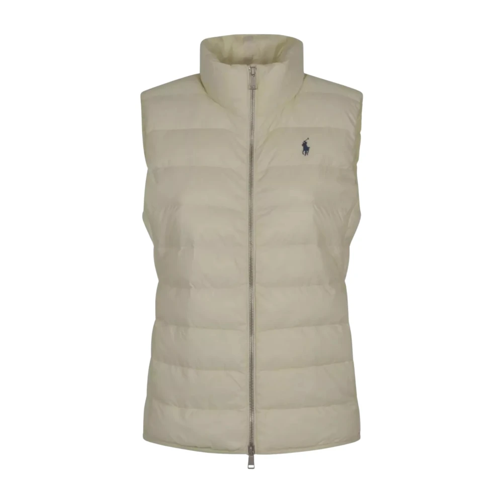Ralph Lauren Roomwit Gewatteerd Vest Beige Dames