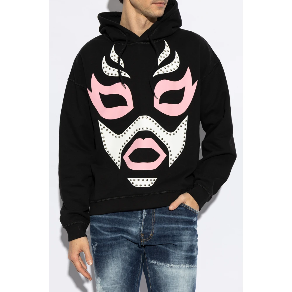 Dsquared2 Sweatshirt met applicatie Black Heren