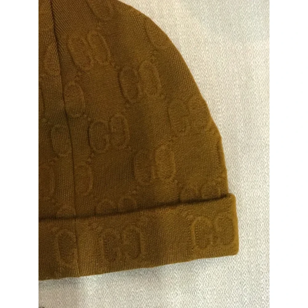 Gucci Vintage Pre-owned Wool hats Brown Dames