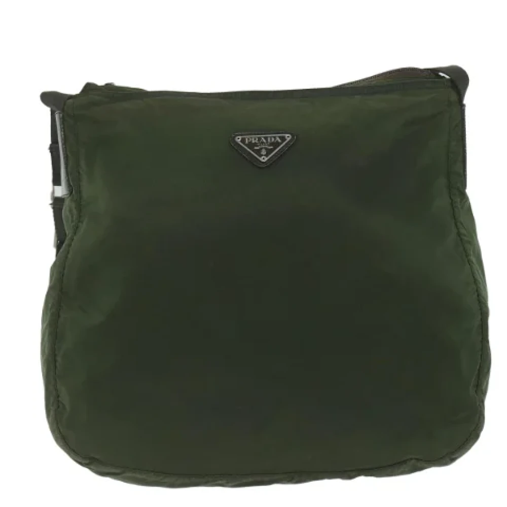 Prada Vintage Pre-owned Leather shoulder-bags Green Dames