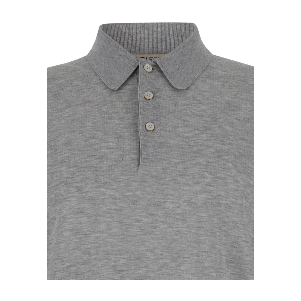 La Fileria Grijze Crepe Gebreide Polo Gray Heren