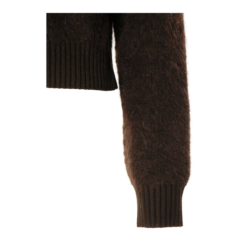 Samsøe Mohair Wol Vest met Opstaande Kraag Brown Dames