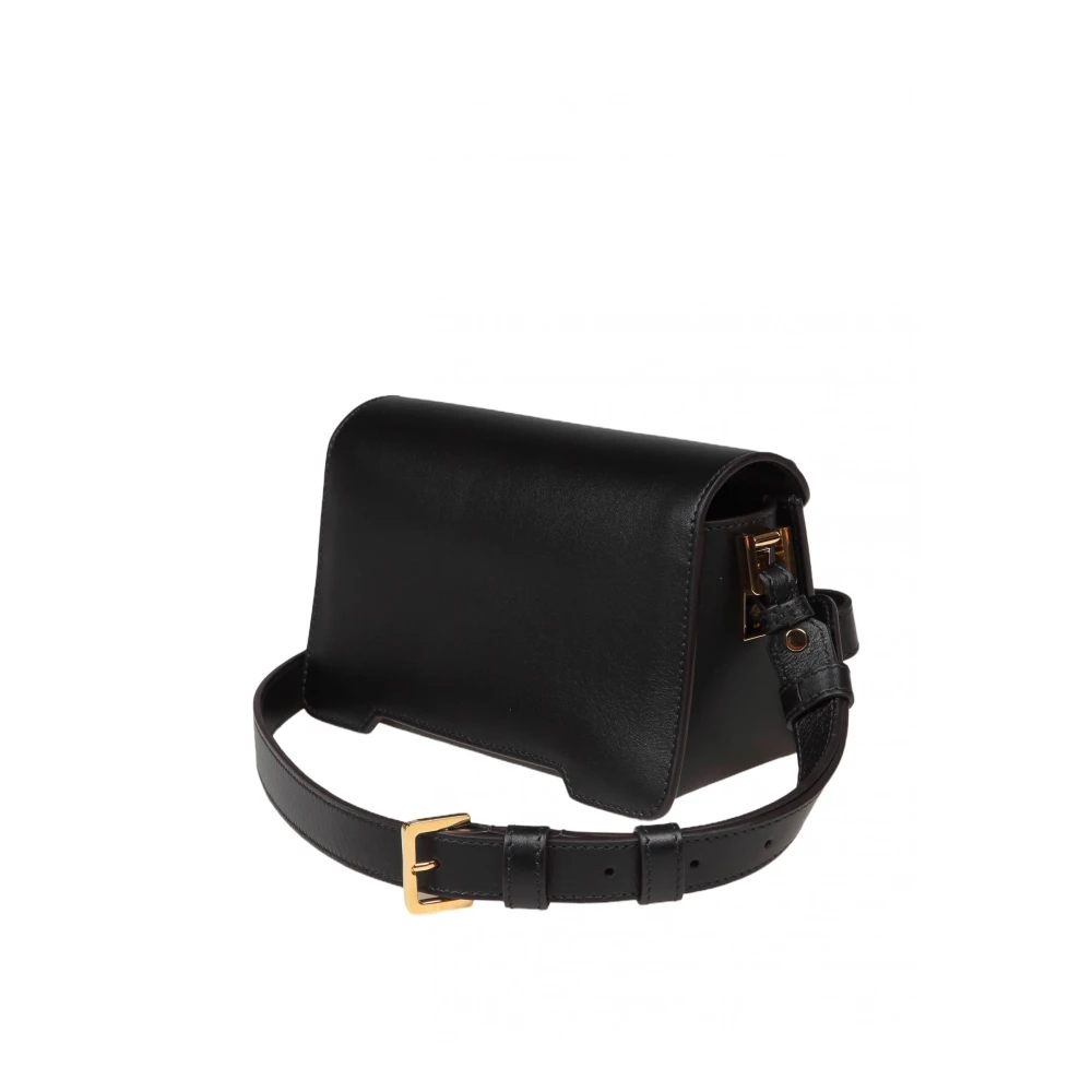 Marni Zwarte Leren Schoudertas Black Dames