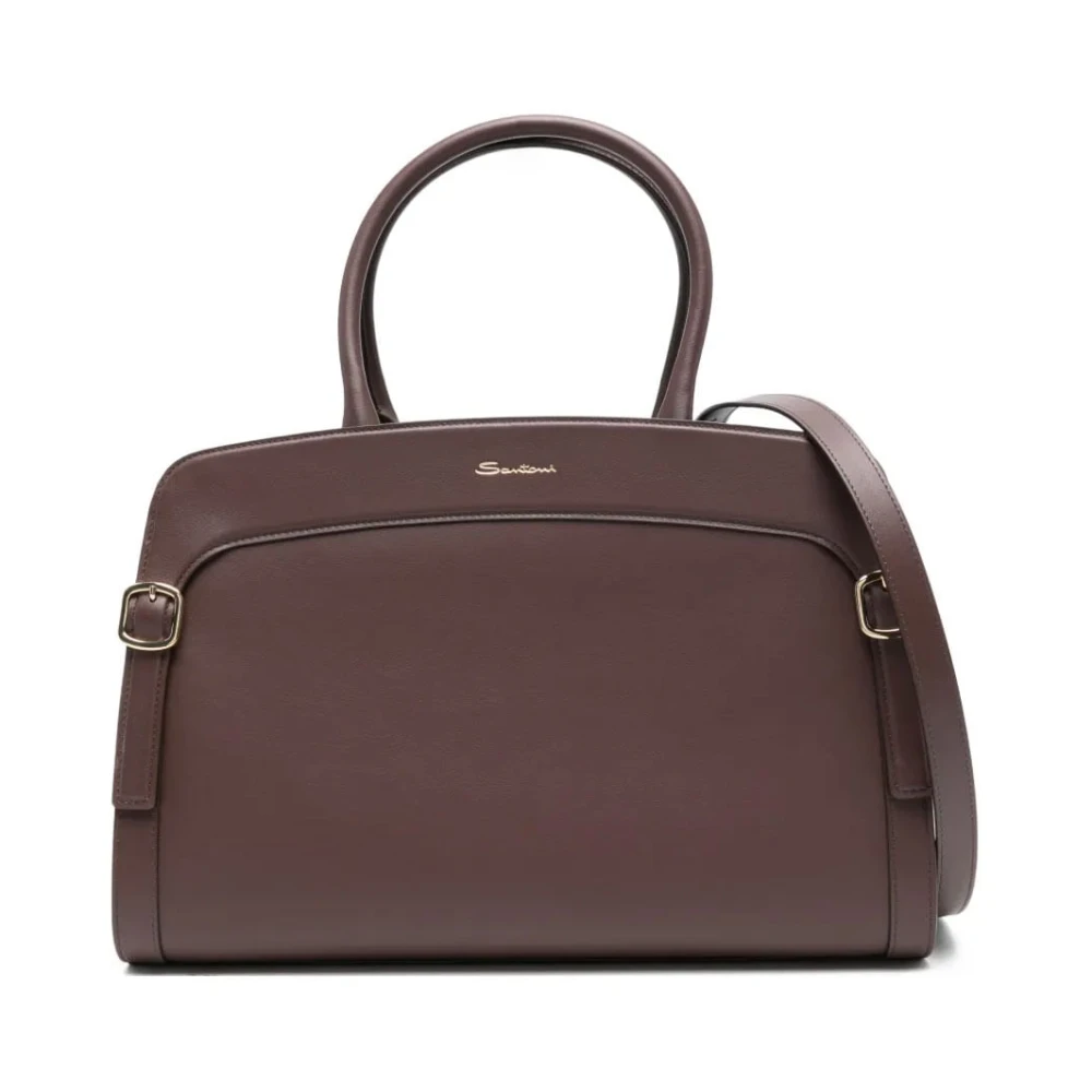 Santoni Vrouw Bruin Tassen Dames, One Size, Leer, Top-Handle Tas
