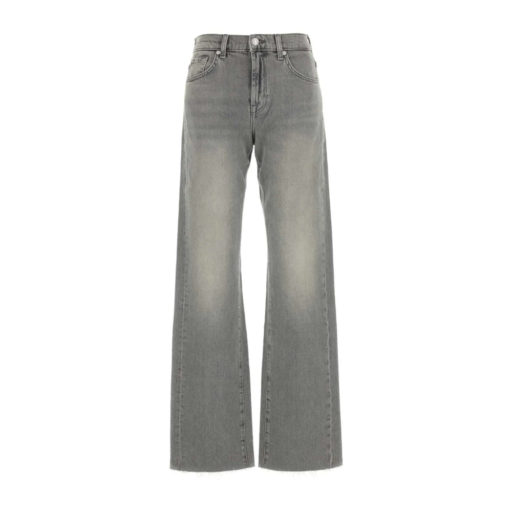 7 For All Mankind Wijde Jeans Denim Blue Gray Dames