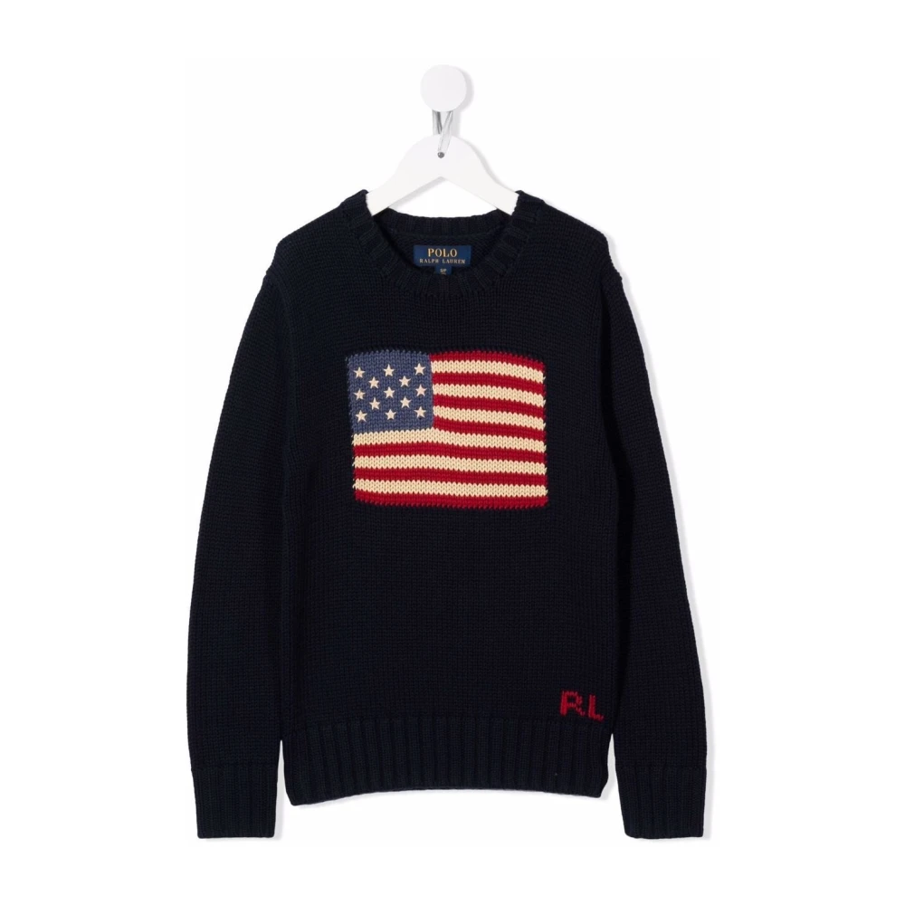 Ralph Lauren Barn Navy Blue USA Flag Sweater Blue, Pojke