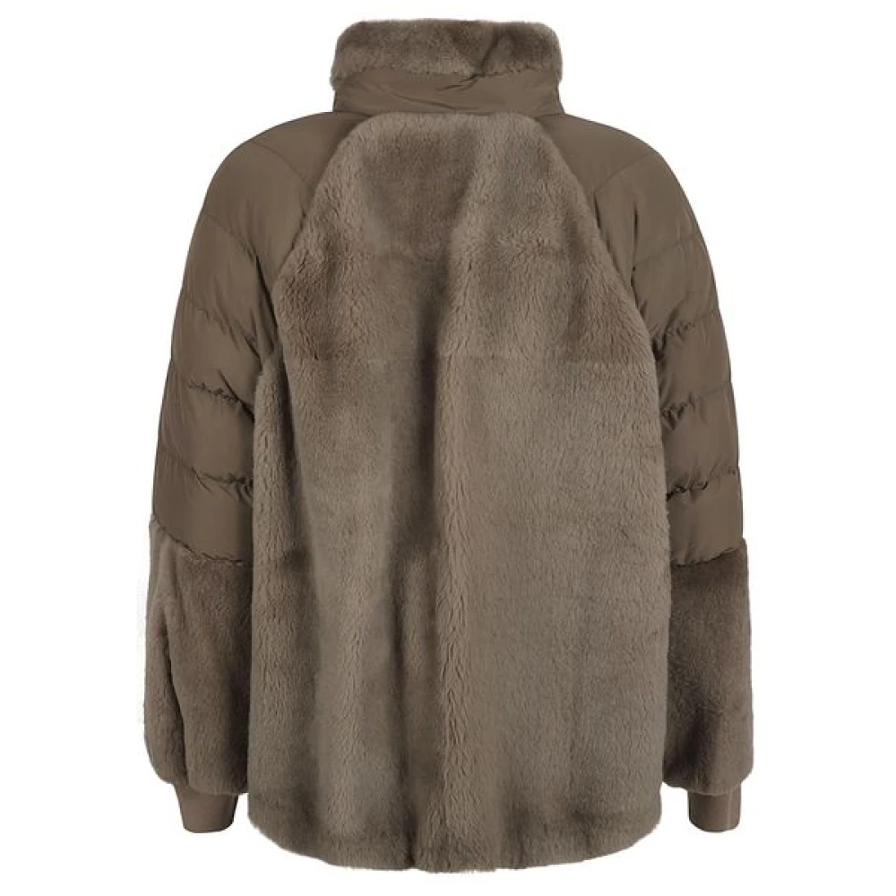 BRUNELLO CUCINELLI Faux Fur Shearling Jassen Gray Dames
