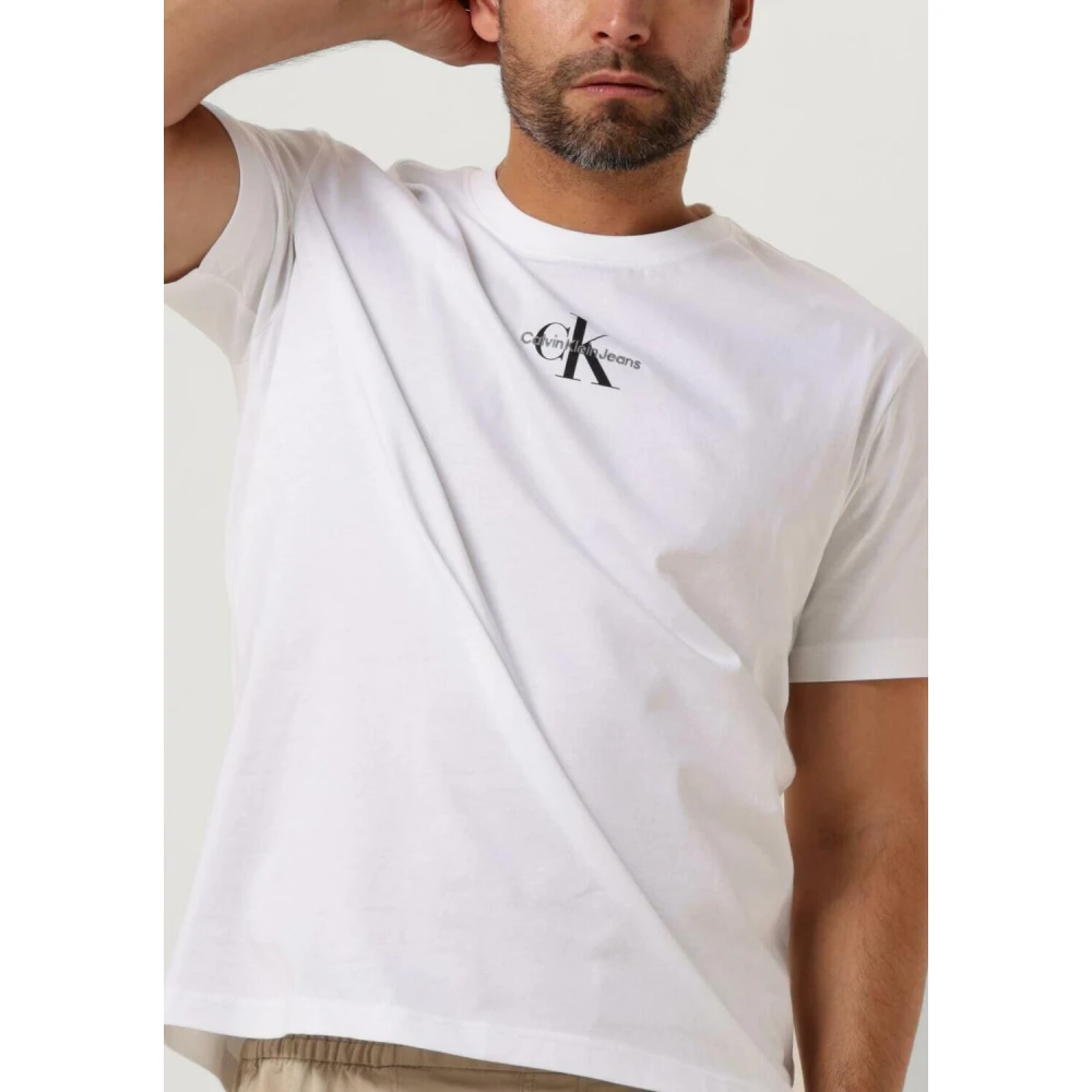 Calvin Klein Heren Polo T-shirts Monologo Regular Tee Blue Heren