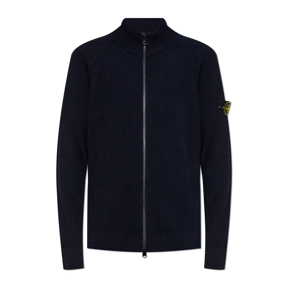 Stone Island Geribbelde Vest Blue Heren