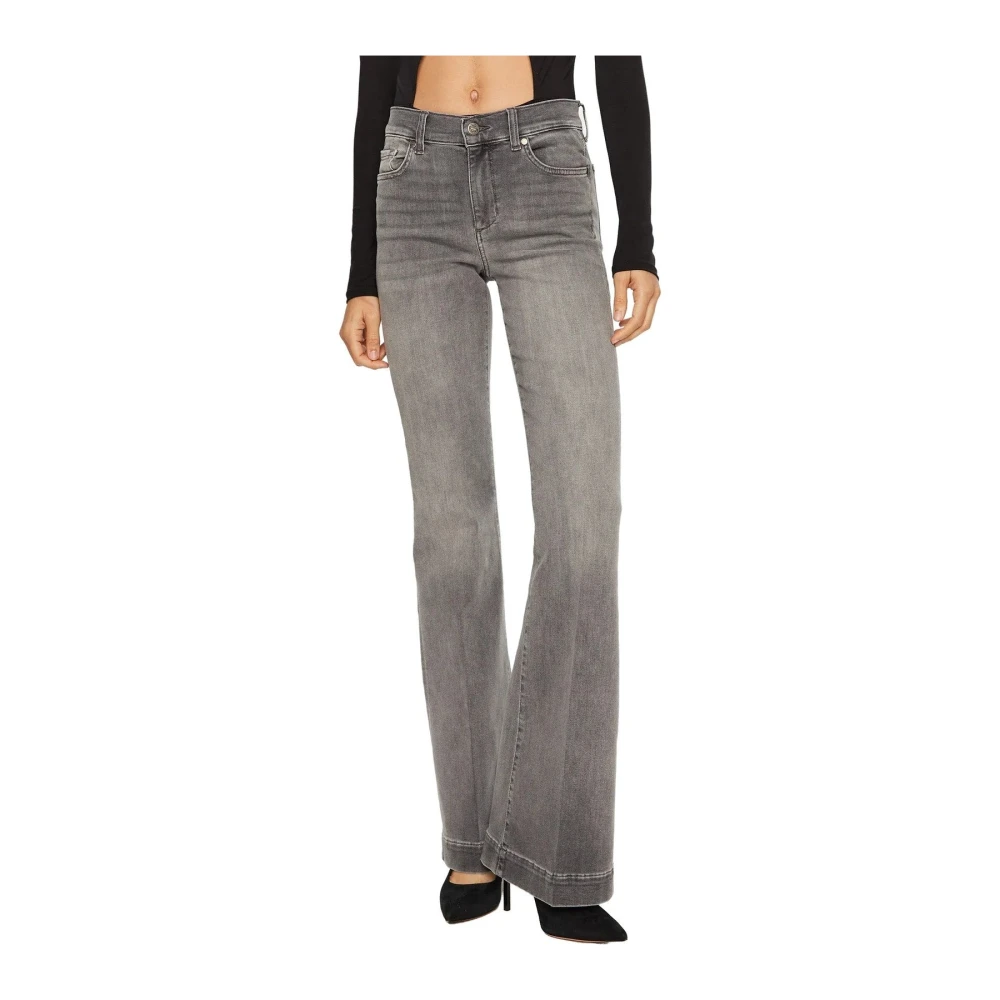 Liu Jo Katoen Merino Elastaan Jeans Gray Dames