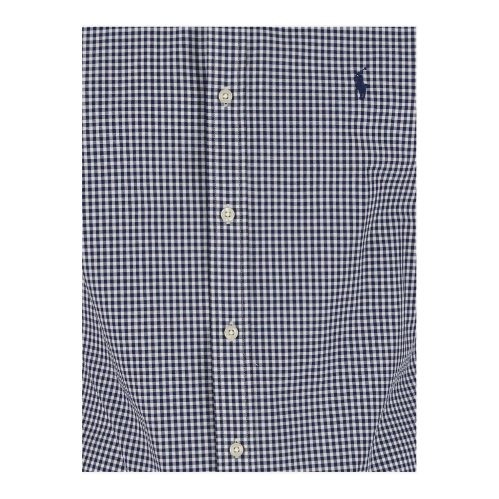 Polo Ralph Lauren Geruite Button-Down Shirt Navy Blue Heren