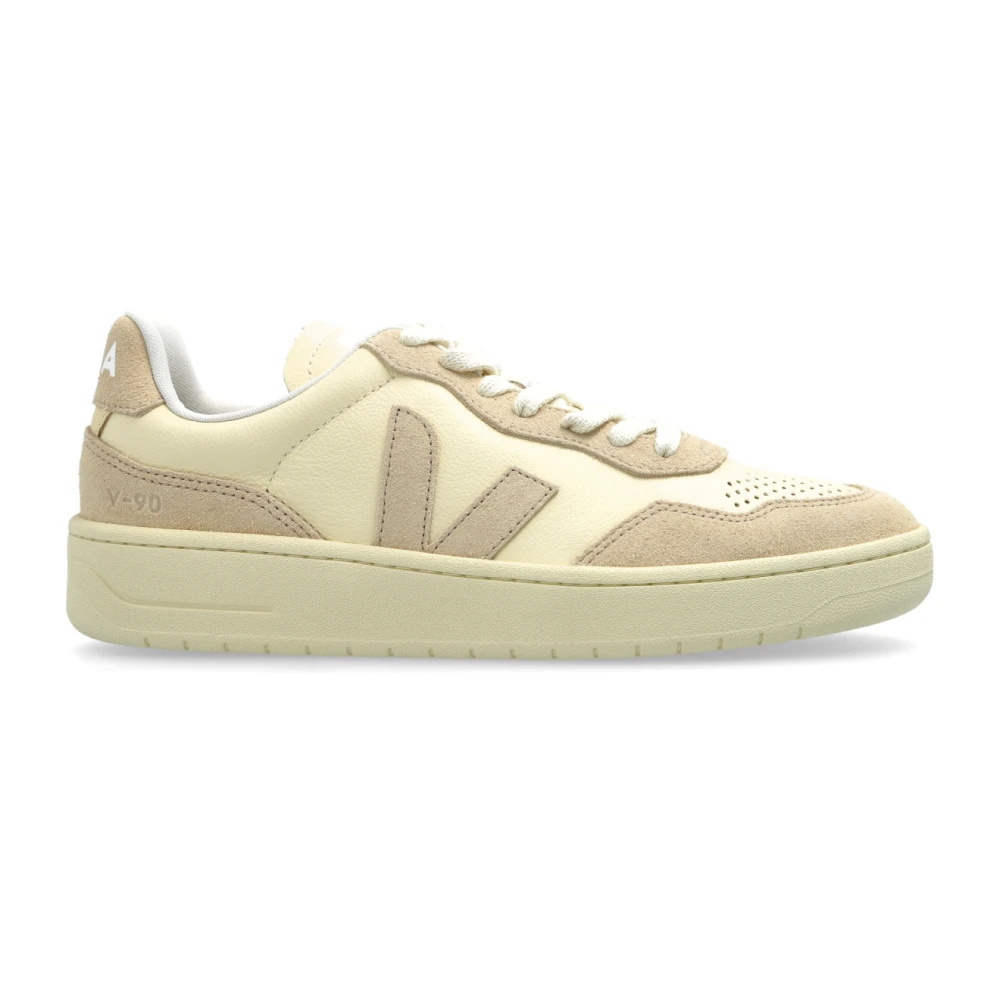 Veja Women's Beige Sneakers, 4 Uk, V-90 O.t. Leather Trainers