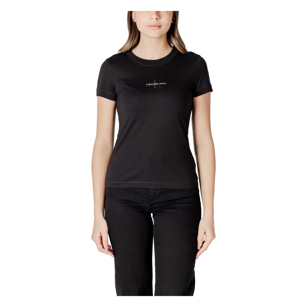 Calvin Klein Jeans Zwarte Bedrukte T-shirt voor Vrouwen Black Dames