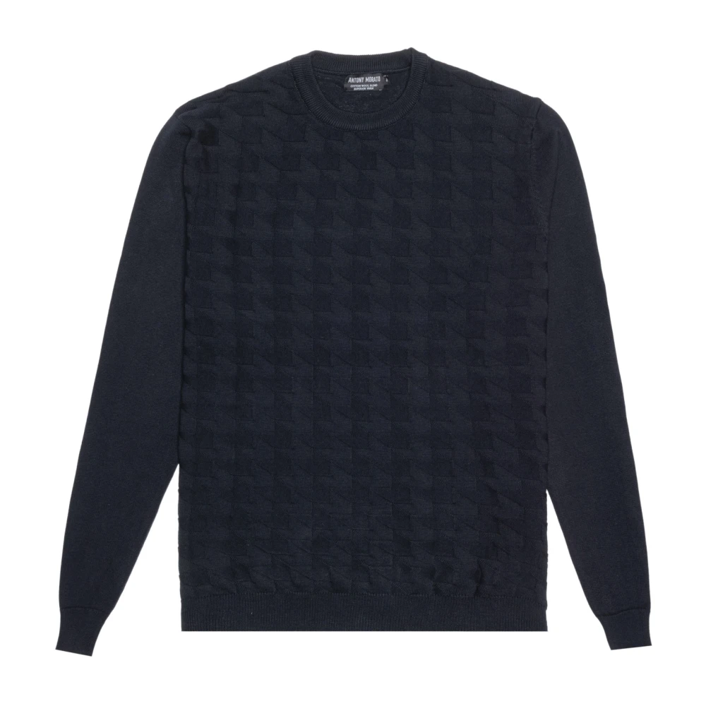 Antony Morato Regular Fit Wol en Katoen Trui Blue Heren