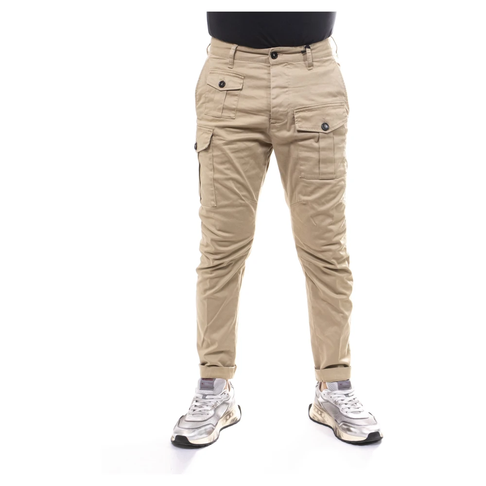 Dsquared2 Men's Beige Cargo Pants In Desert Tan