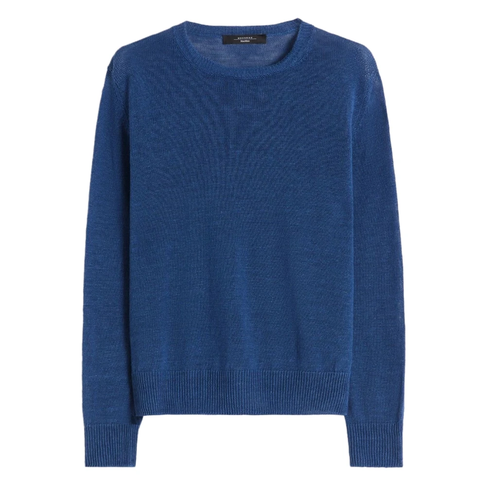Max Mara Blue Maglia-Canottiera-Top - Female - Round-Neck Knitwear - L - Knitwear