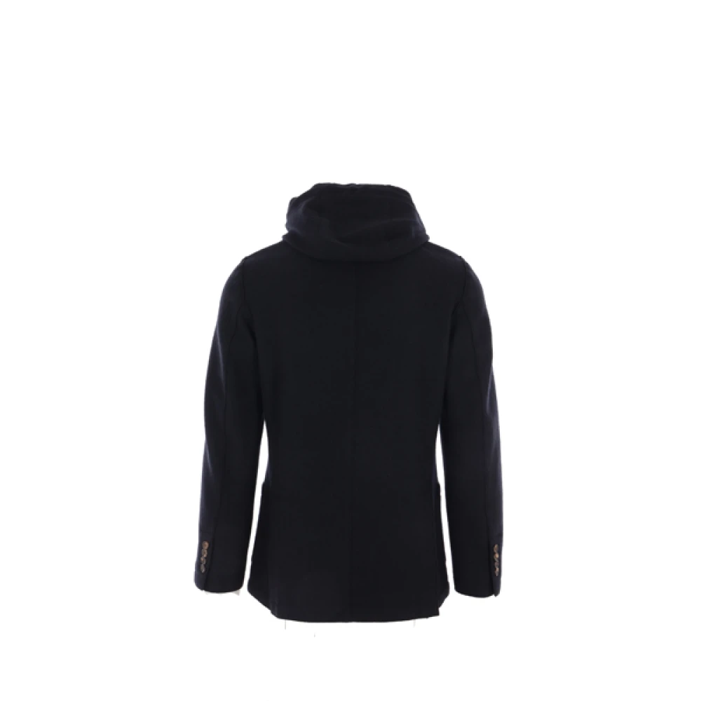 Eleventy Blauwe Wollen Jas met Afneembare Vest Blue Heren