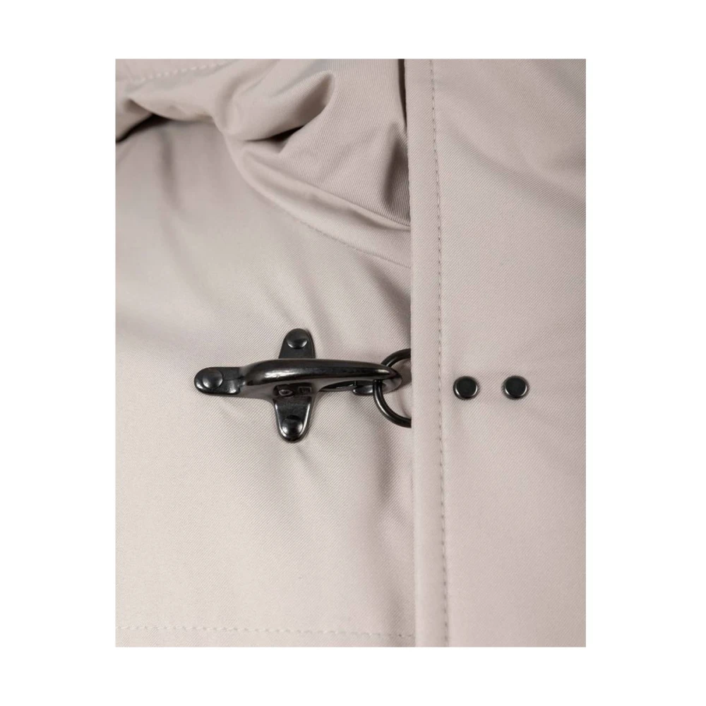 Fay Gevilt Hooded Caban Jas Beige Heren