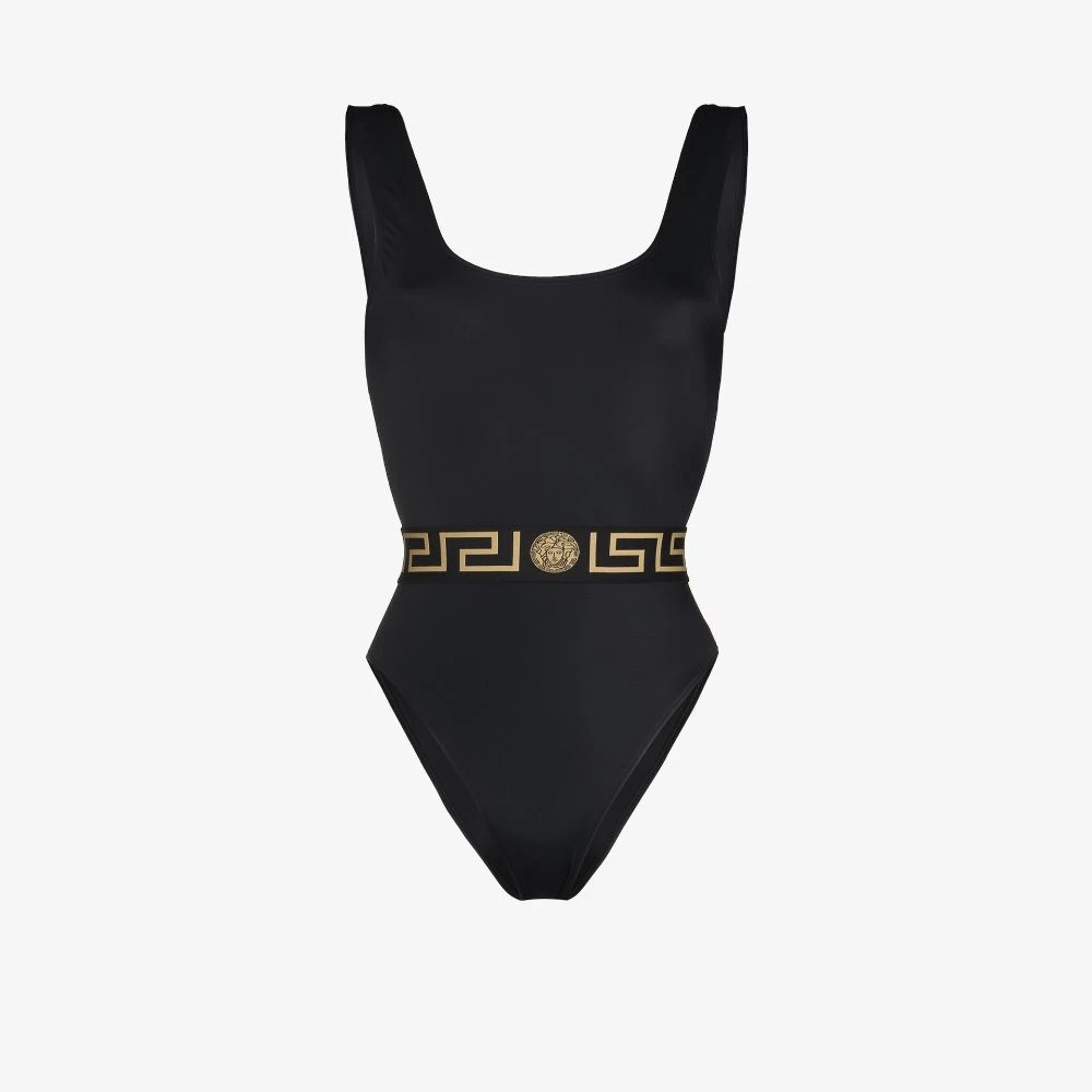 Versace Zwart Greca Detail Strandkleding Black Dames