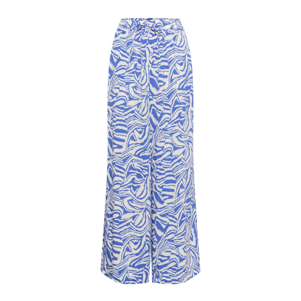 Part Two Multicolor Wide Trousers, Female, 2XS, Blue Animal Print Wide Leg Trousers
