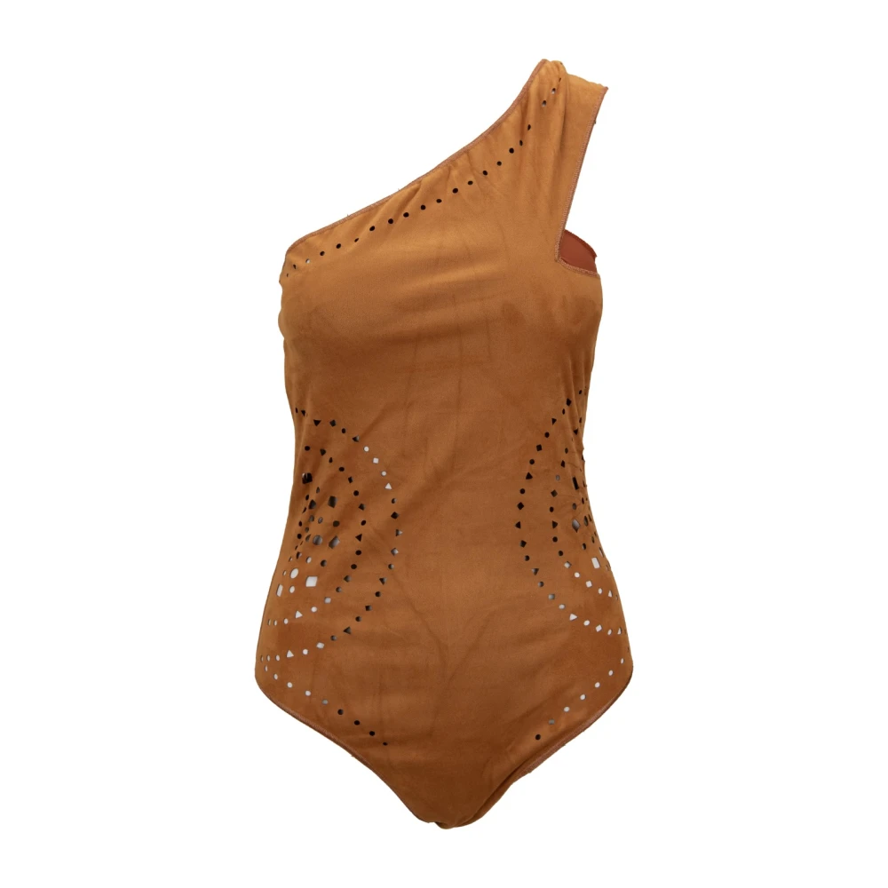 Me-Fui Women's Orange One-Shoulder Swimsuit With Removable Padding - Swimsuits - M - Swimwear