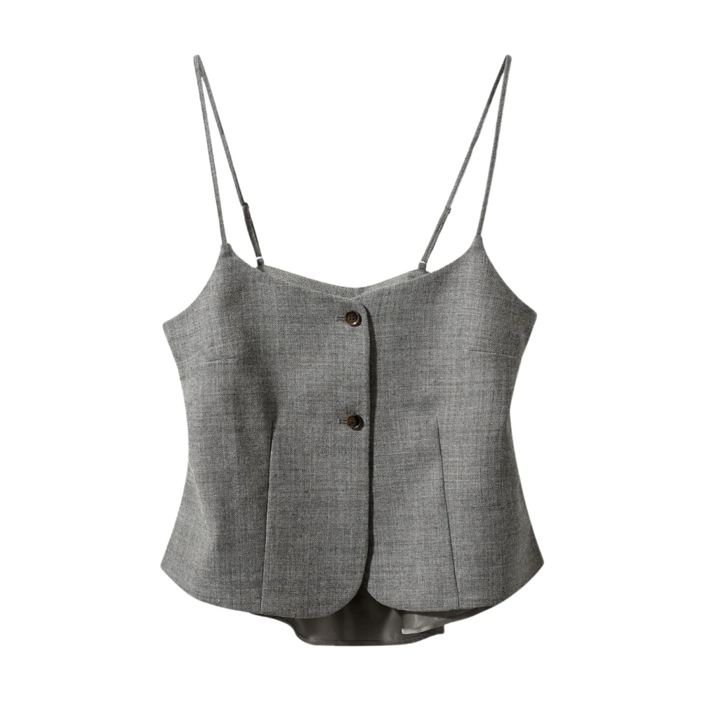 The Garment Gray Sleeveless Tops, Female, Xs, Pine Top