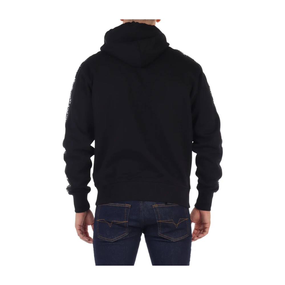 Versace Jeans Couture Katoenen Hoodie met Rits Black Heren