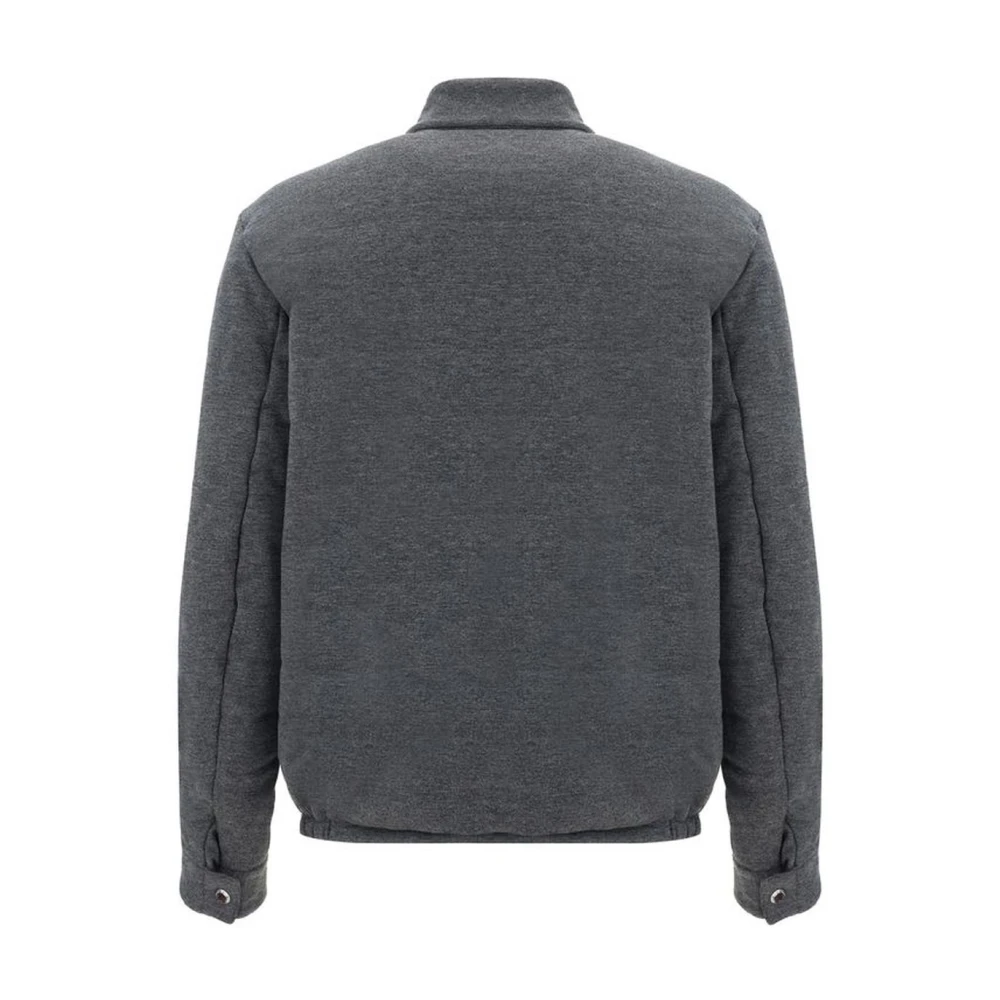 Dolce & Gabbana Gewatteerde Katoenen Jas met Rits Gray Heren
