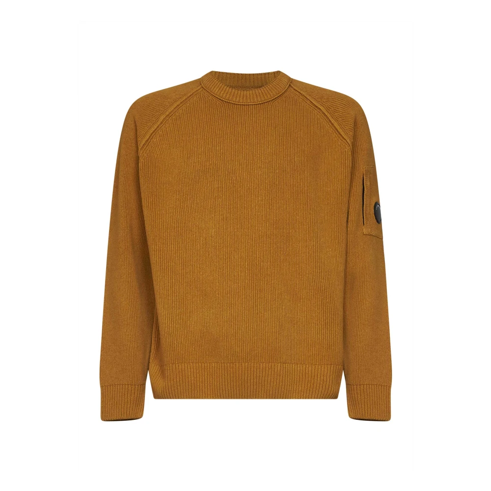 C.p. Company Brown Round-Neck Knitwear, Male, M, Crewneck Knitwear