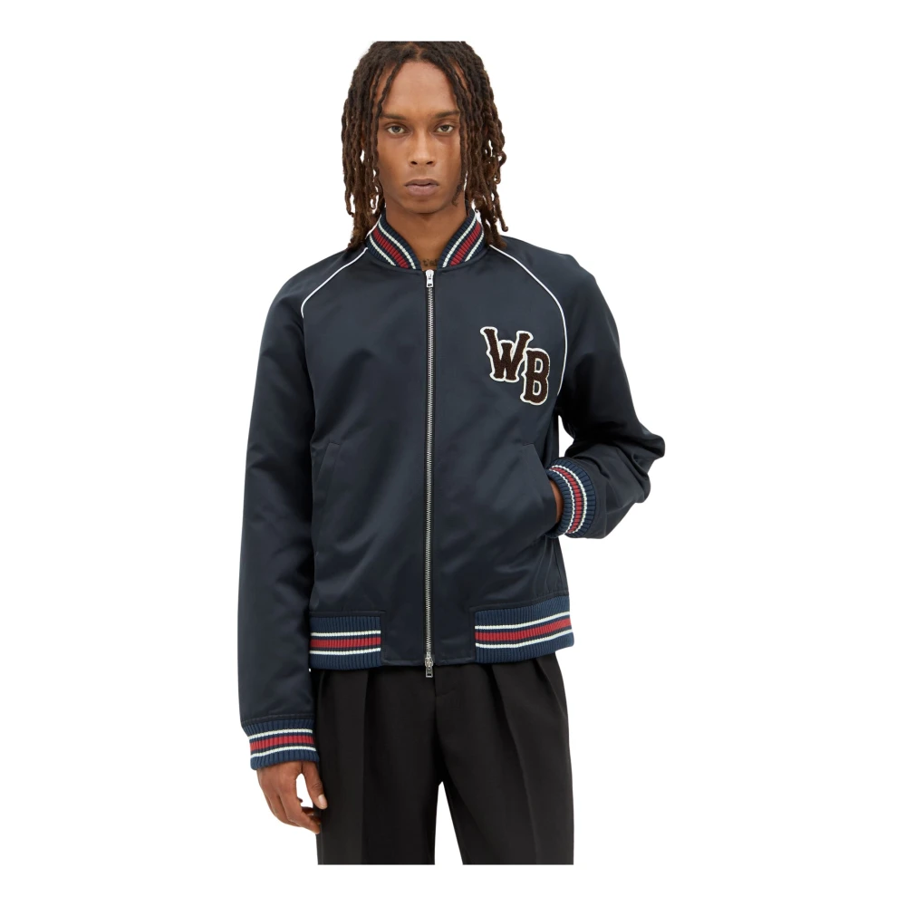 Wales Bonner Men's Black Marvel Logo Bomber Jacket