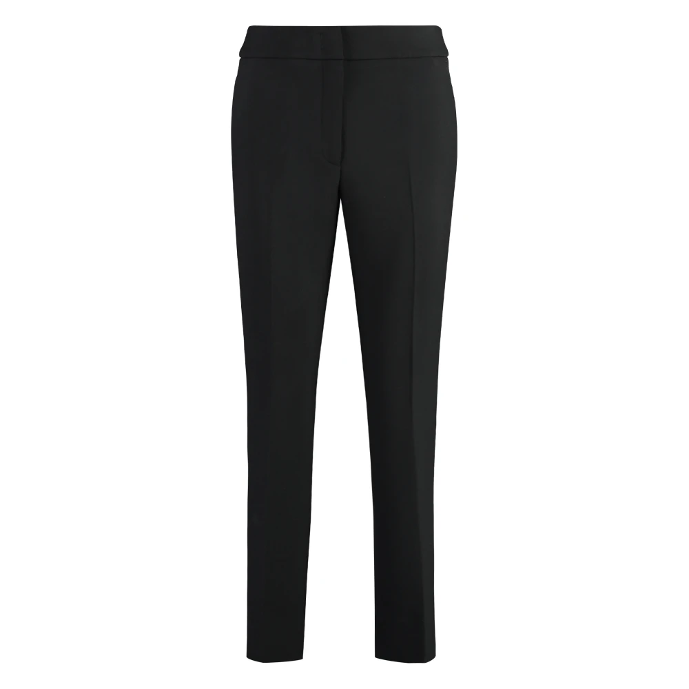 PESERICO Elastische Viscosemix broek met zakken Black Dames