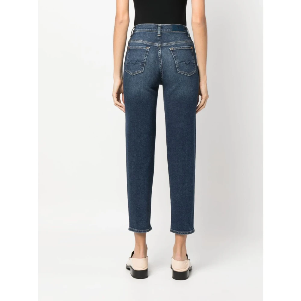7 For All Mankind Hoge Taille Cropped Jeans Blue Dames