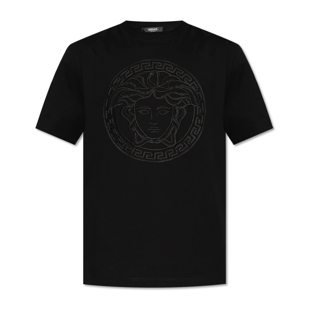 Versace T-shirt met Medusa-hoofd Black Heren