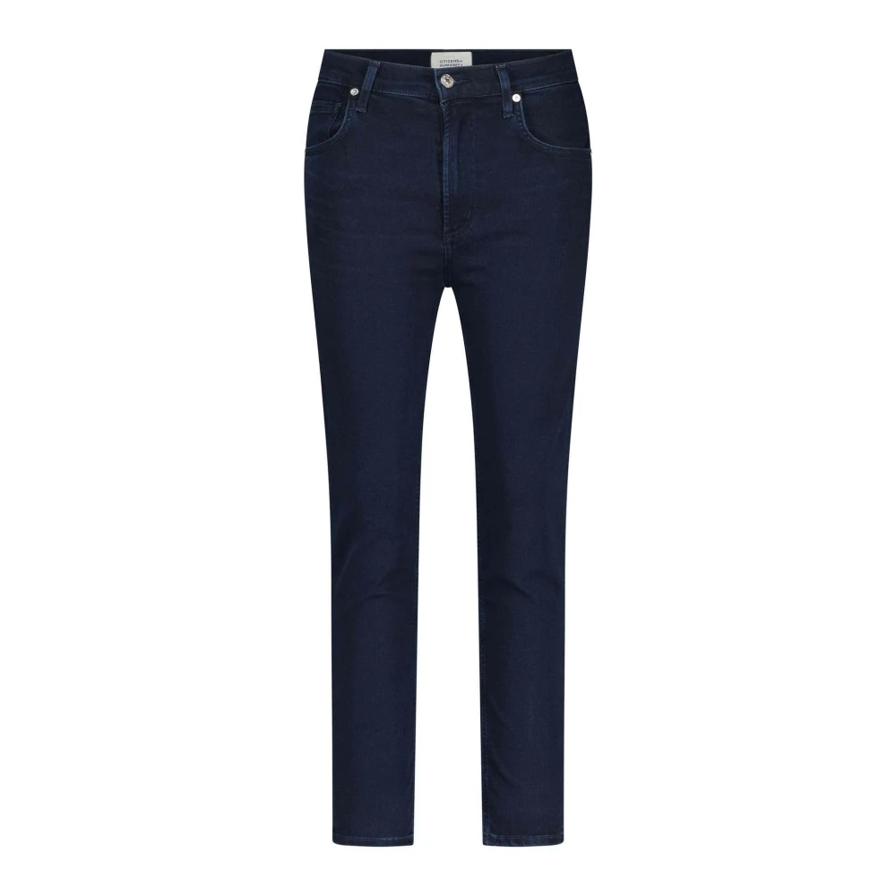 Citizens of Humanity Hoge Taille Straight Crop Jeans Blue Dames