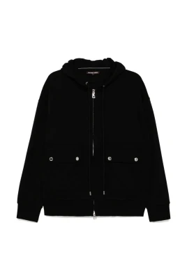 Svart Zip-Up Hoodie Tröja