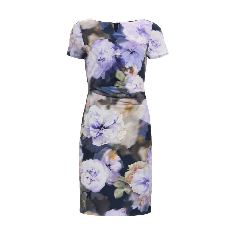 Swing Gedrukte Scuba Jurk Multicolor Dames