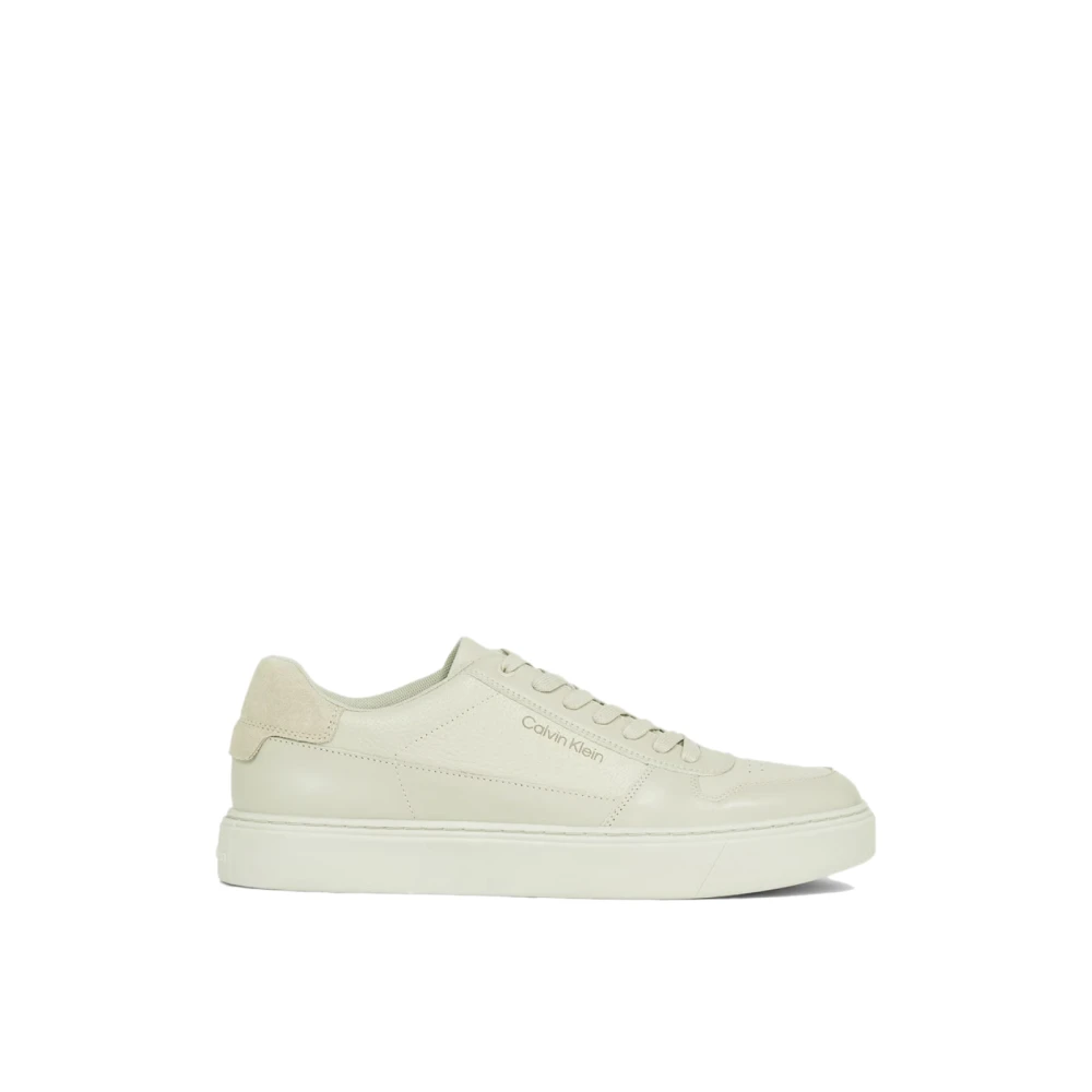 Calvin Klein Men's Beige Sneakers, 9 Uk, Lace Up Trainers Rubber Sole