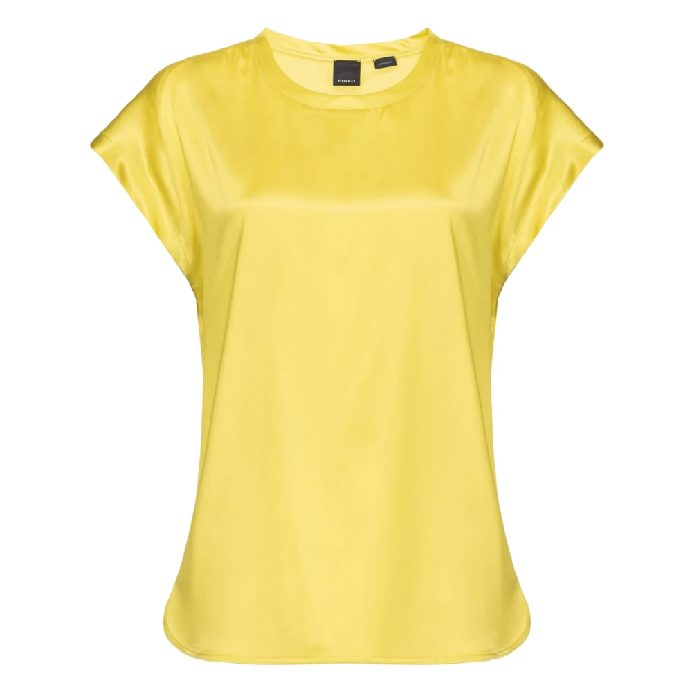 Pinko Gele T-shirts Polos voor Dames Yellow Dames