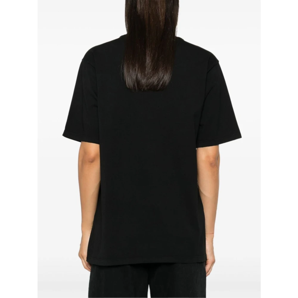 pinko Zwart Katoenen Jersey Logo T-shirt Black Dames