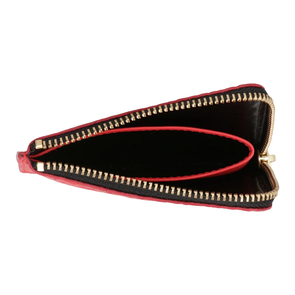 Comme des Garçons Leren muntportemonnee met ritssluiting Red Heren