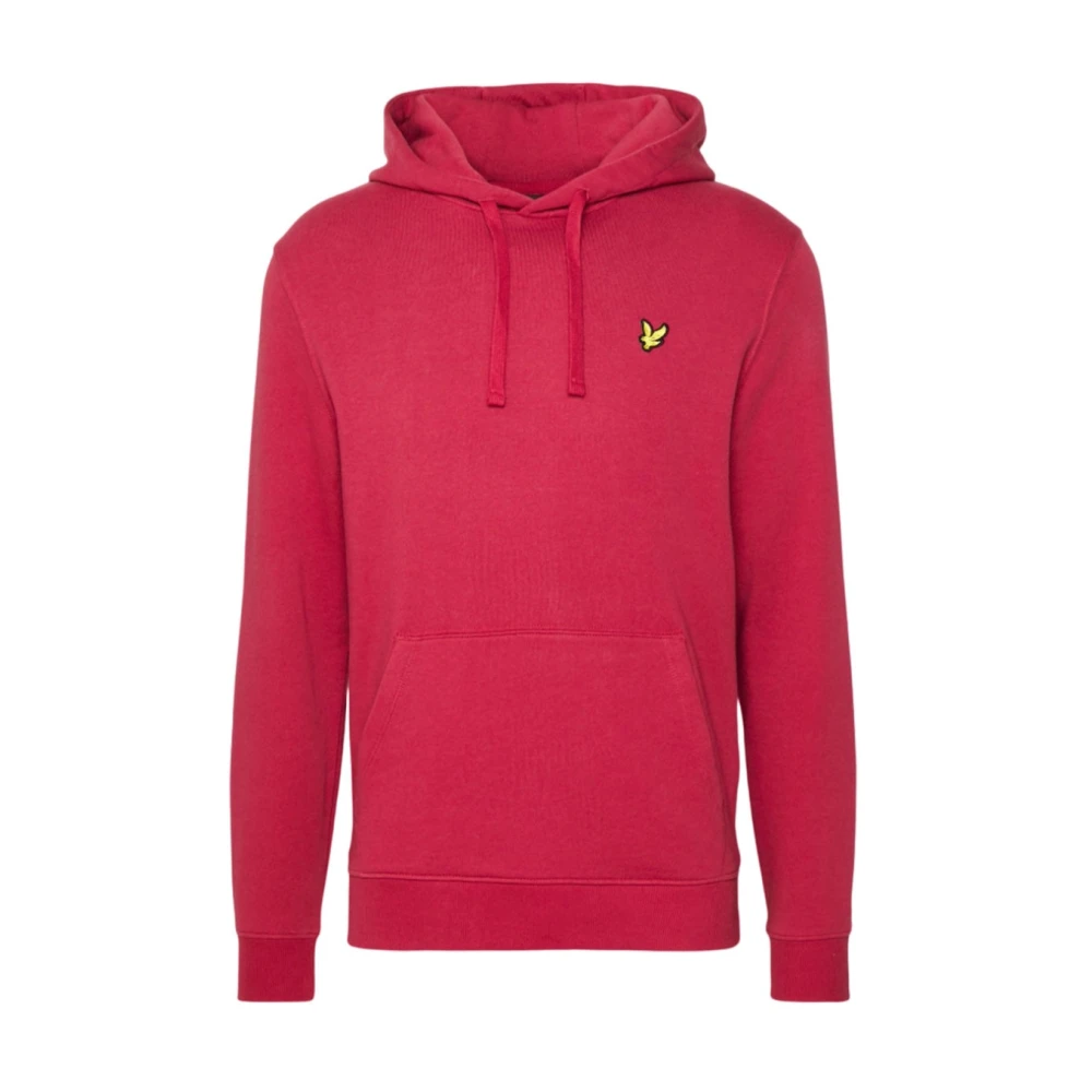 Lyle & Scott Rode Brushed Back Hoodie Sweatshirt Red Heren