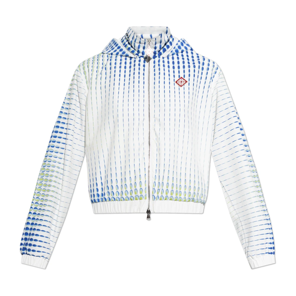 Casablanca Women's White Light Jackets, S, Dots Windbreaker Jacket
