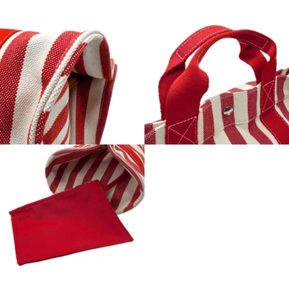 Hermès Vintage Pre-owned Canvas handbags Red Dames
