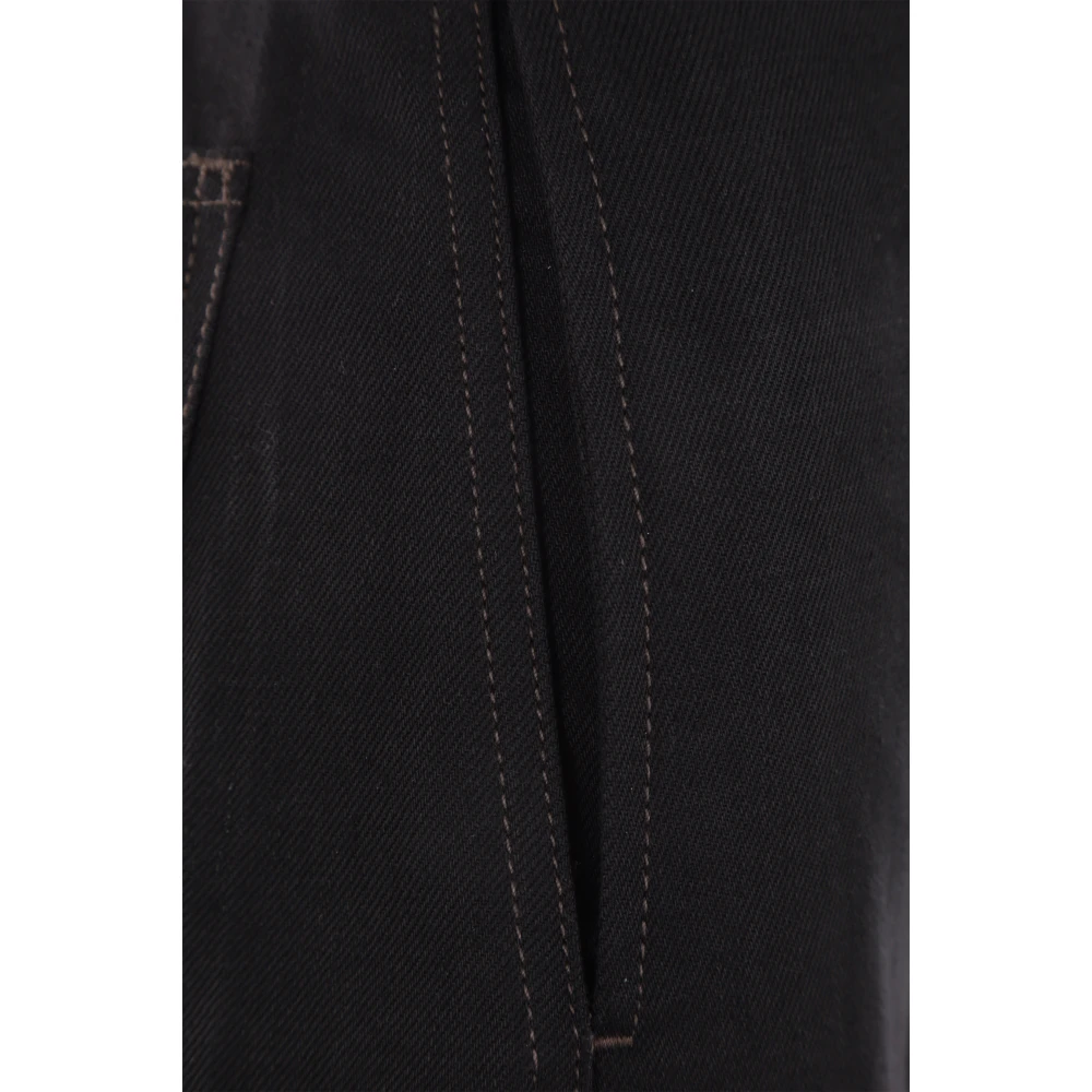 Lemaire Zwarte Oversize Twisted Jeans Black Dames