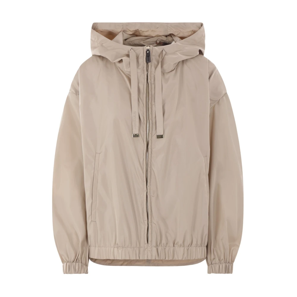 Max Mara Beige regenbestendige parka met hoge kraag Brown Dames