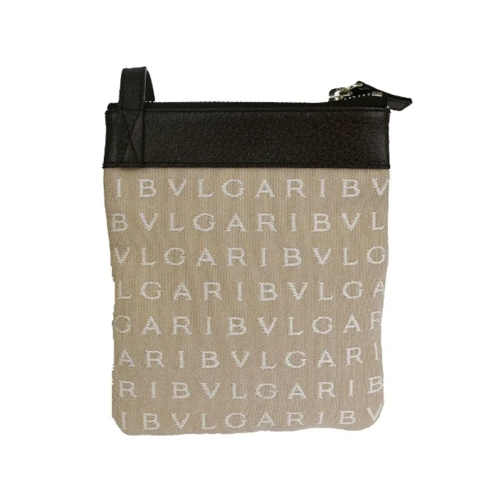 Bvlgari Vintage Pre-owned Cotton shoulder-bags Brown Dames