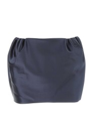 Marineblå satin mini nederdel