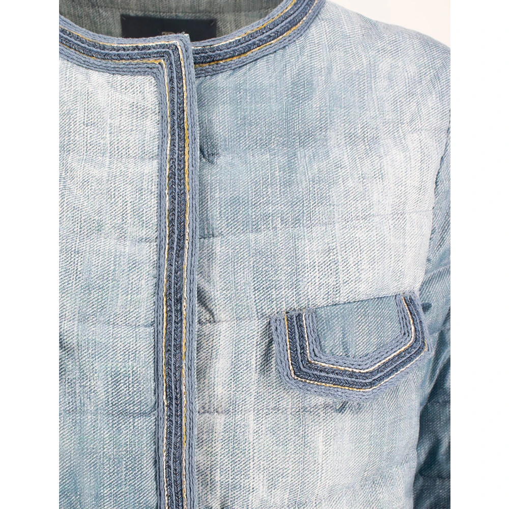 Ermanno Scervino Vintage Wash Luminous Profiel Jas Blue Dames